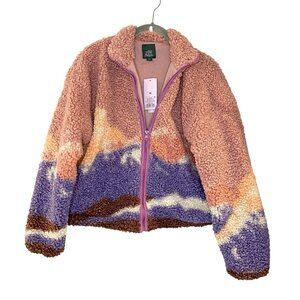 Wild Fable Jacket Mountain Hiking Sherpa Fleece Full Zip Retro Pink Purple XS